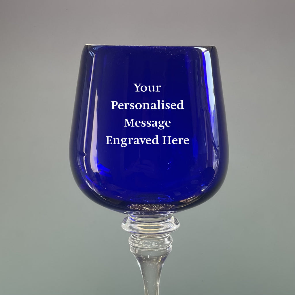 Blue 'White Wine' Glass
