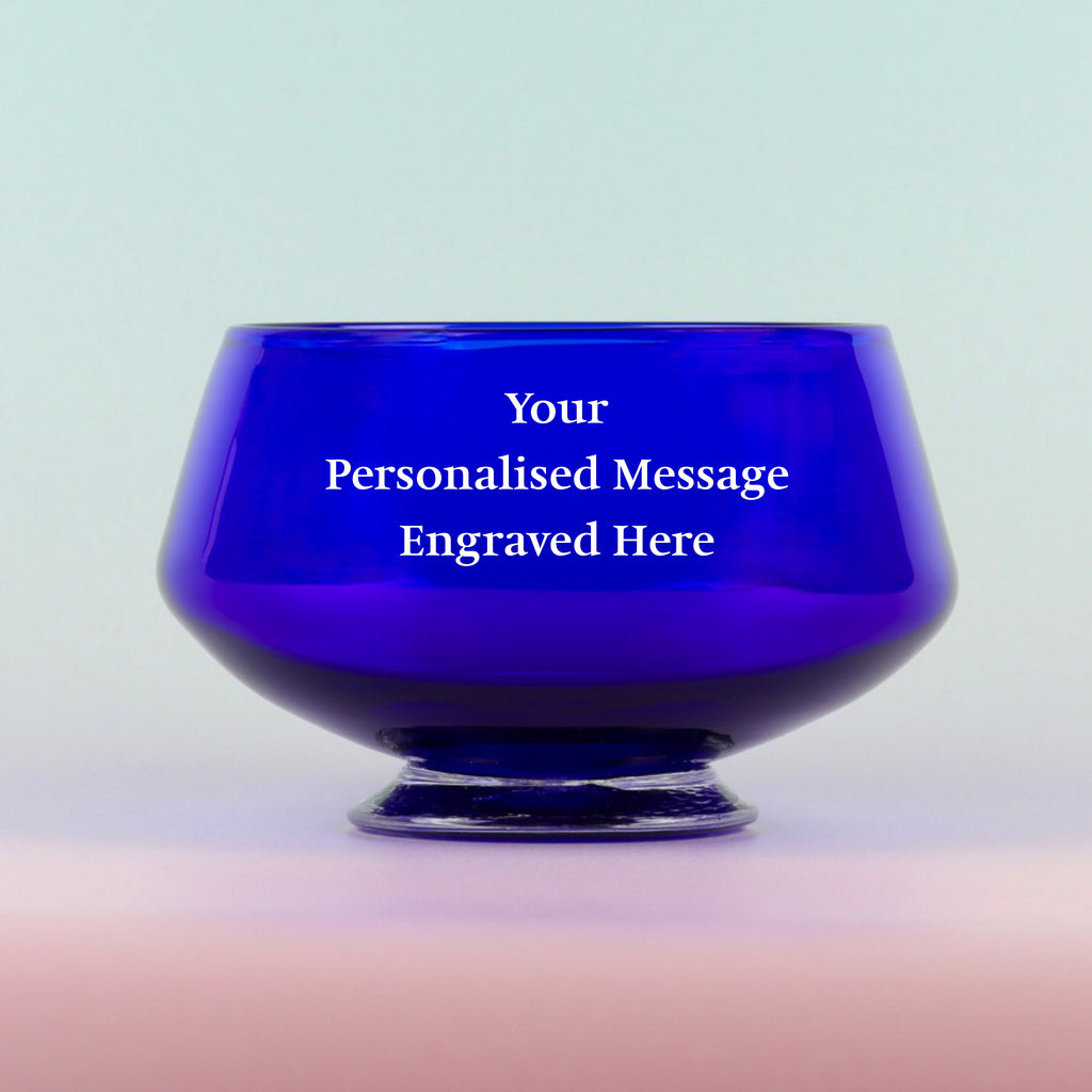 Blue Contemporary Glass Bowl (Small)