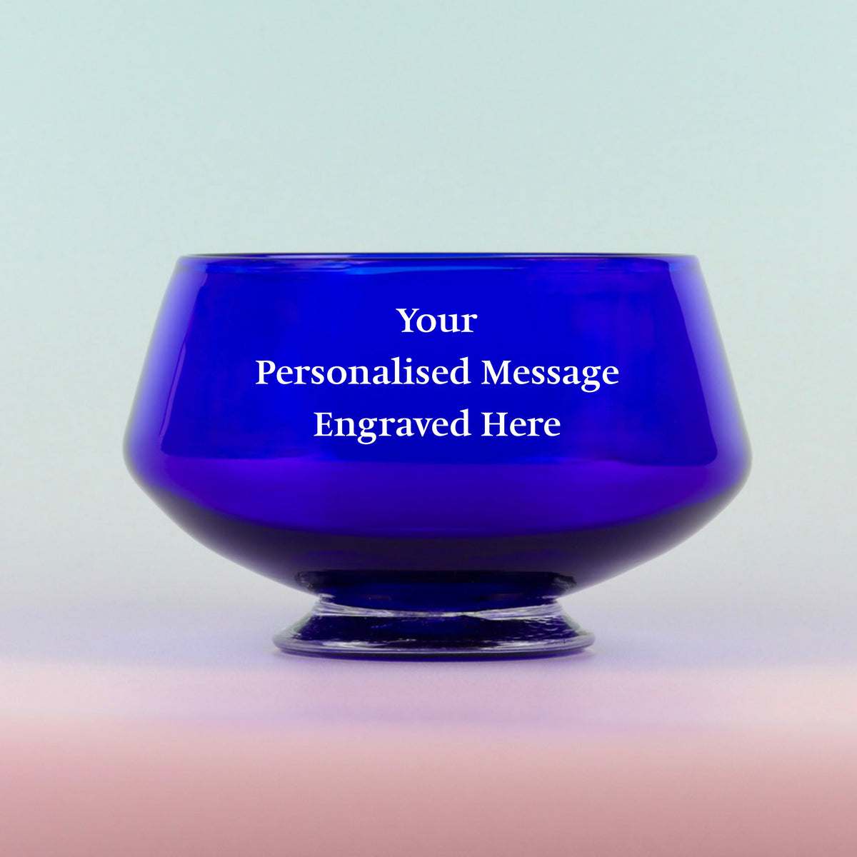Blue Contemporary Glass Bowl (Small)