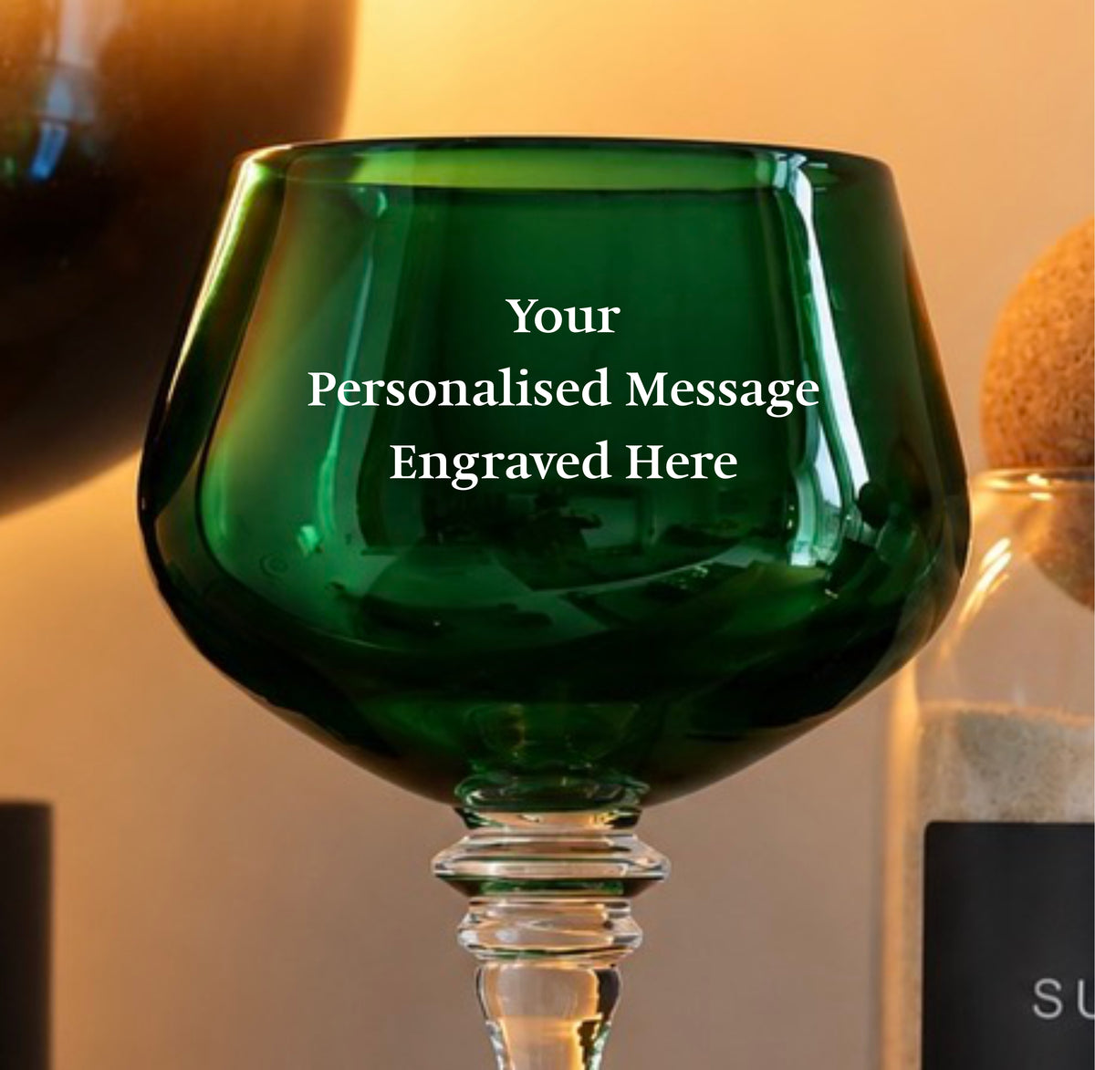 Forest Green Contemporary Gin Glass