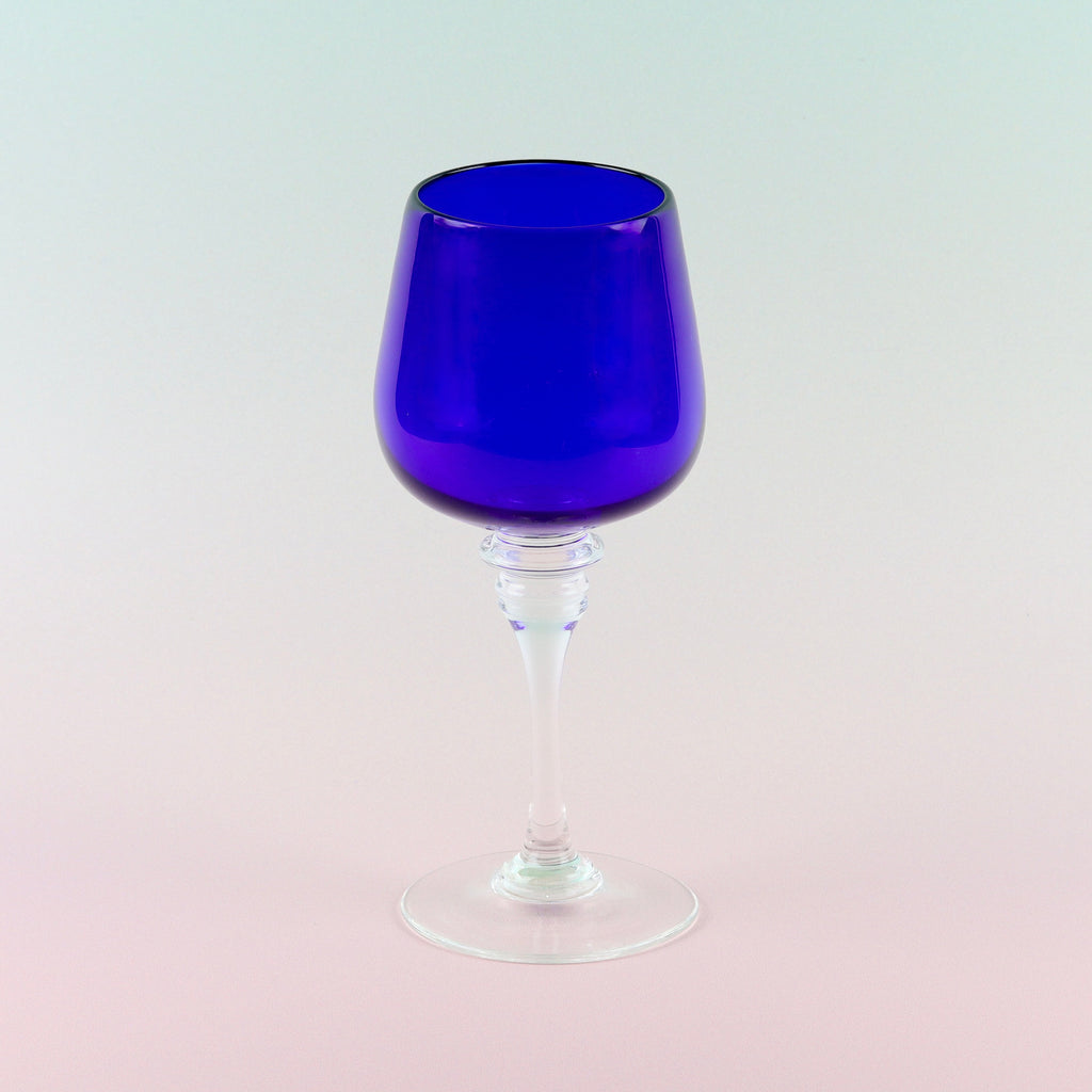 Blue 'White Wine' Glass