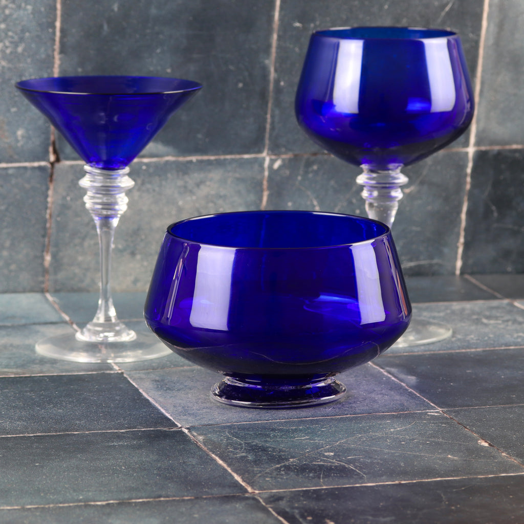 Blue Contemporary Glass Bowl (Small)