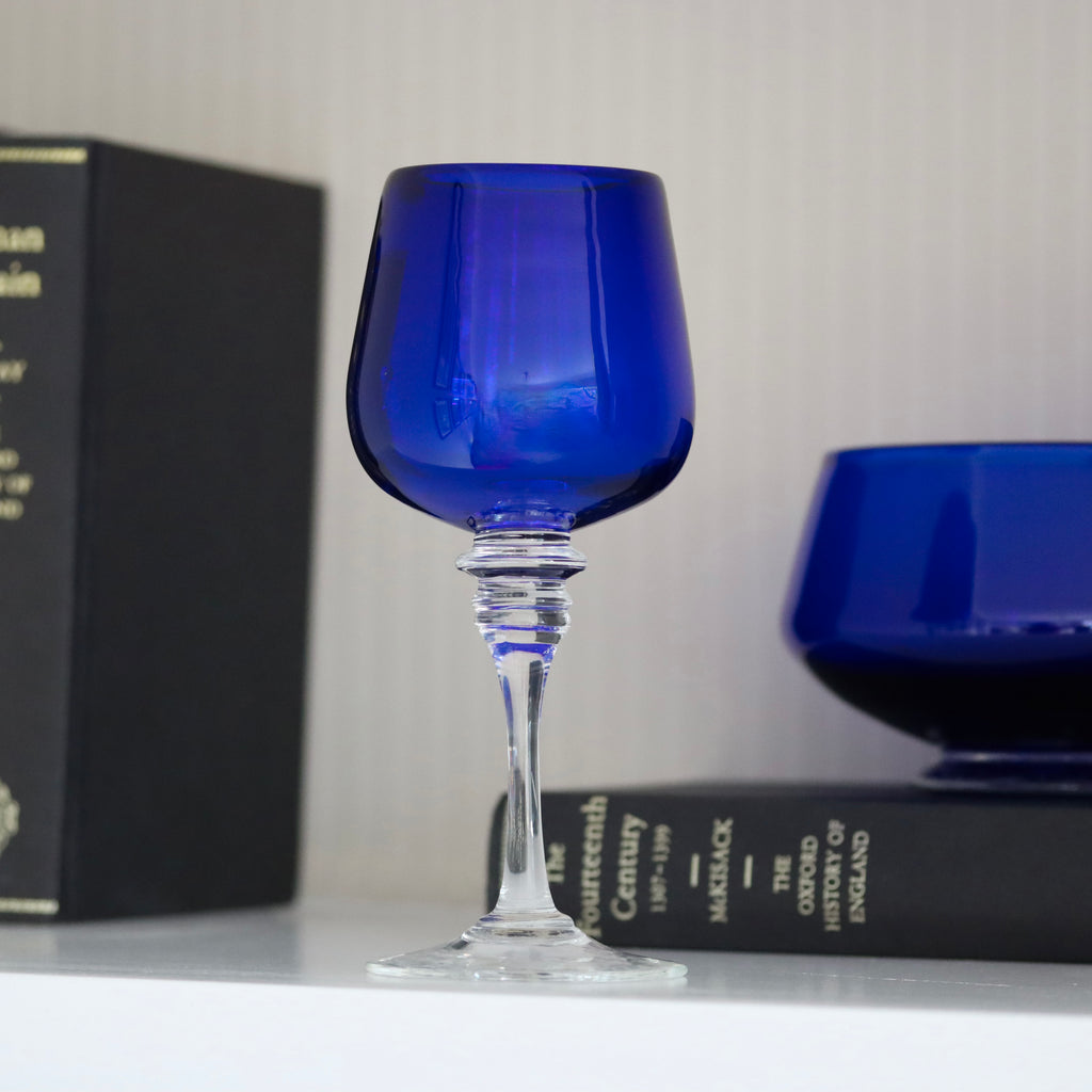 Blue 'White Wine' Glass