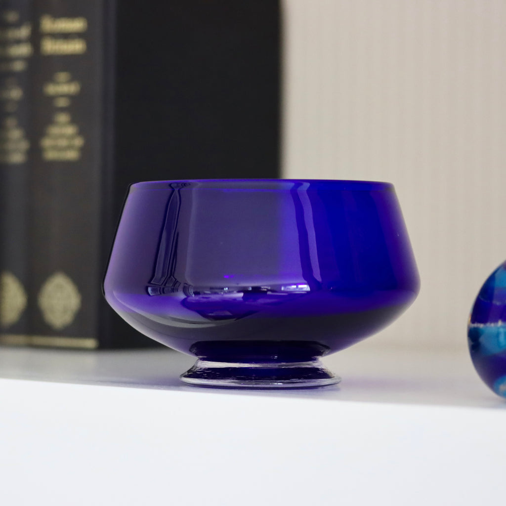 Blue Contemporary Glass Bowl (Small)