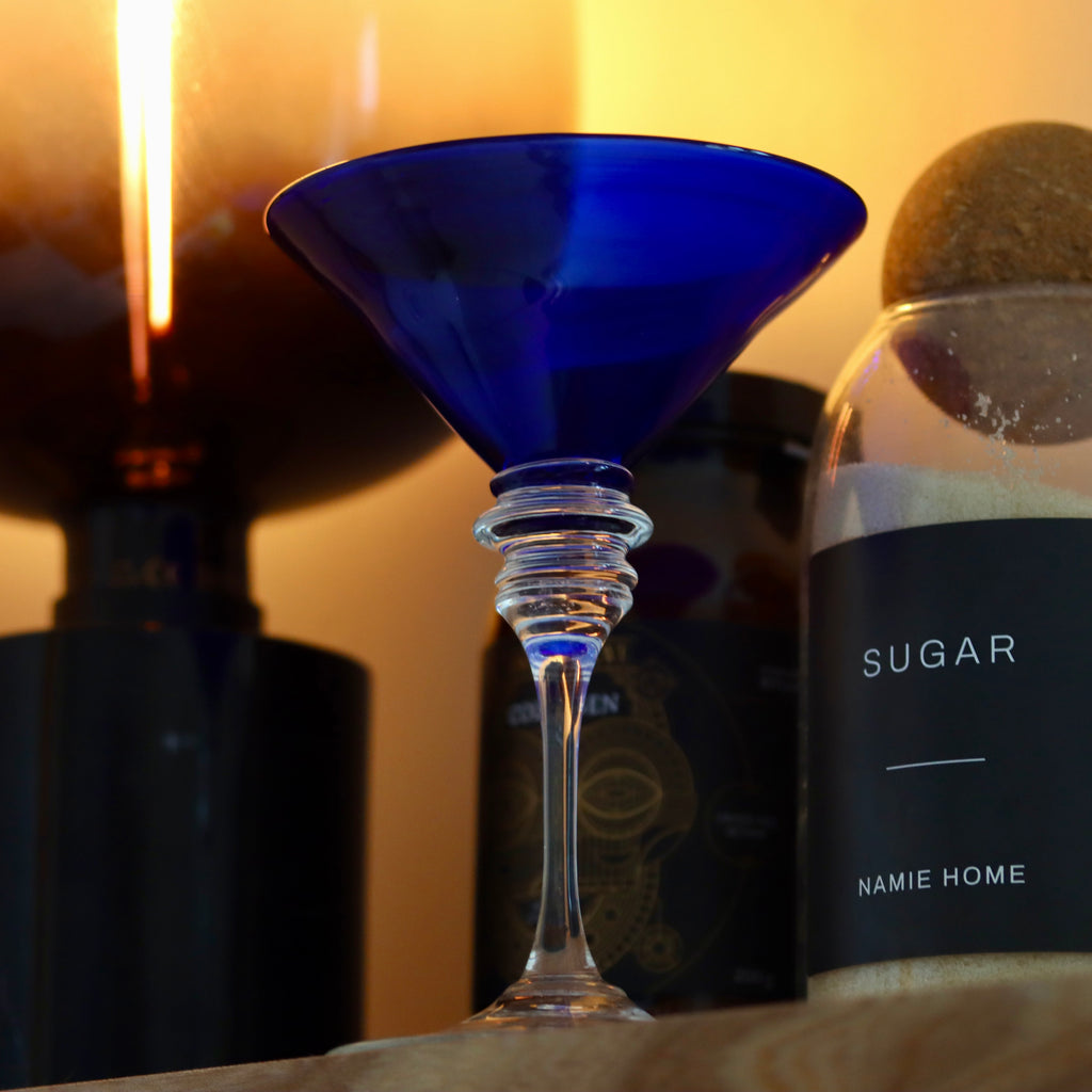 Blue Martini Glass