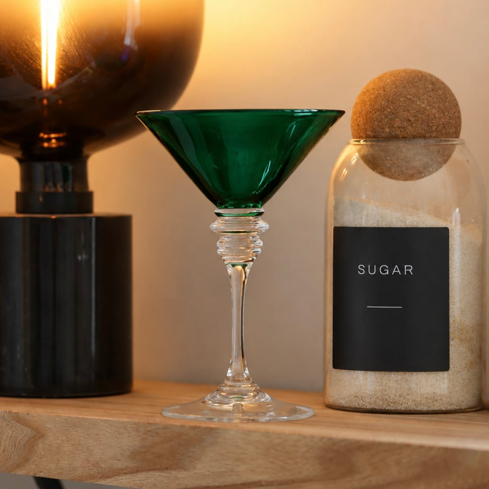 Forest Green Martini Glass